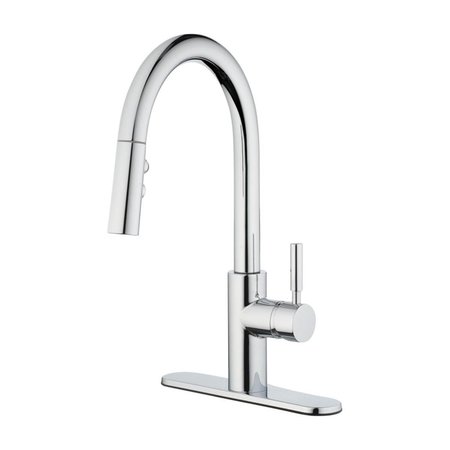 OAKBROOK COLLECTION Vela Pull-Down One Handle Chrome Pulldown Kitchen Faucet 4877312